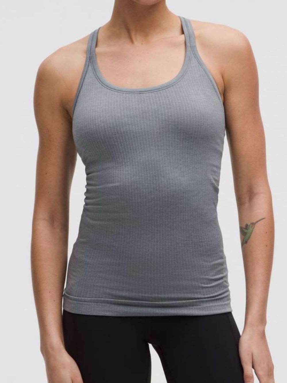 Lululemon Ebb To Street Racer Back Tank Ribbed size 6 in solar grey